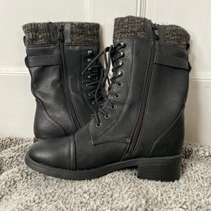 Lace up stylish combat boots